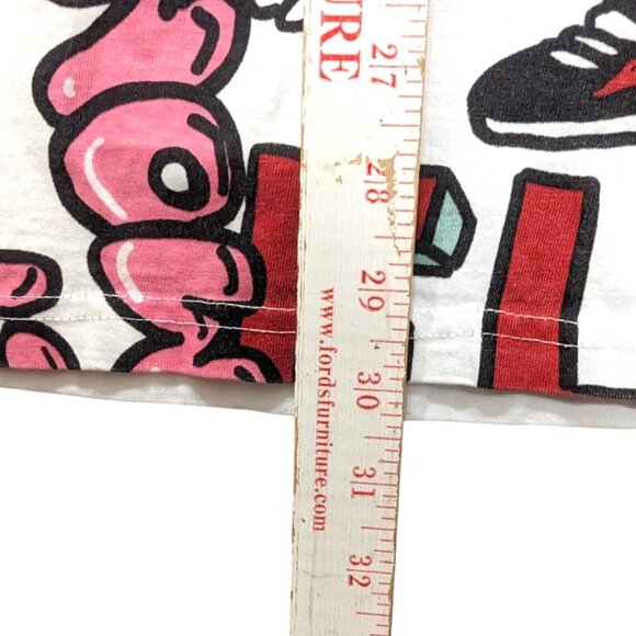 Born Fly T-Shirt Mens 3XL White All Over Print Graffiti Short Sleeve Crew Neck - Picture 6 of 7